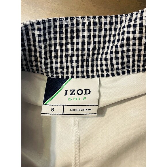 IZOD Golf Skort Houndstooth Pattern Black and White Stretch Performance Size 6 - Picture 6 of 7